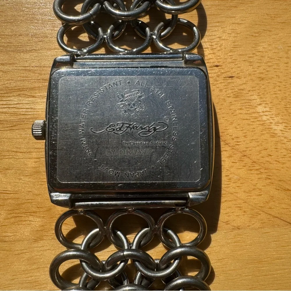 Vintage Ed Hardy by Christian Audigier Lynx Orchid Chainmail Watch - Picture 10 of 12